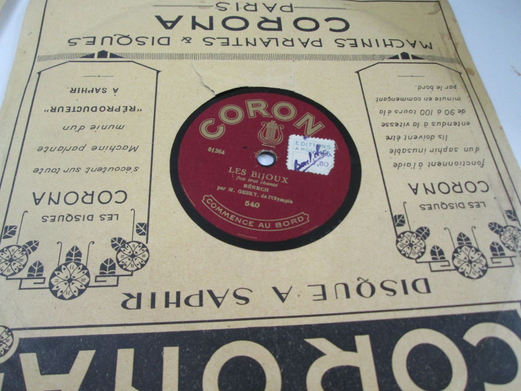Vinyles: DISQUES 78 TOURS – D'occasion à Lausanne par Leag