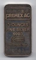 (504) 5 Unzen Silberbarren, Premex