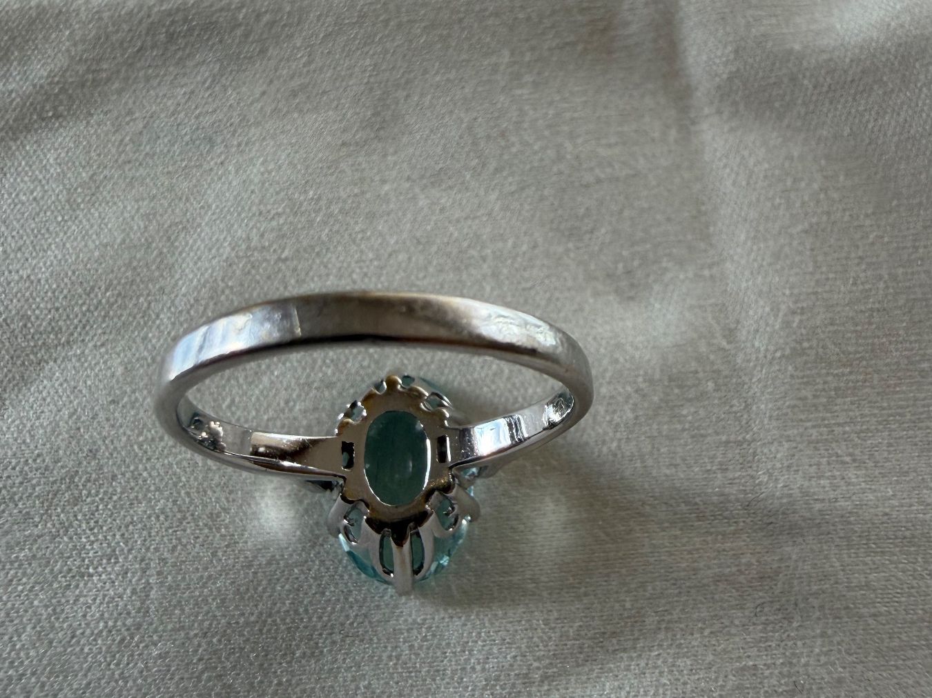 Anelli: Bague en or blanc avec aigue-marine véritable – Usato da Bussigny venduto da ccch 3