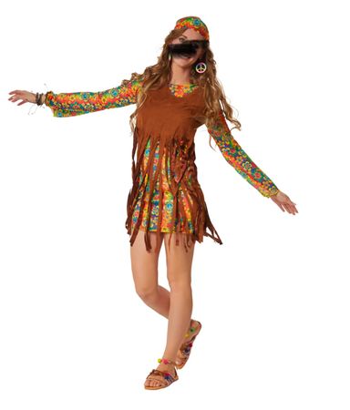 Frauenkostüm Rebellische Hippie Squaw Grösse XXL