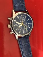 Blaue Armband-Uhr mit neuem Lederband/Batterie