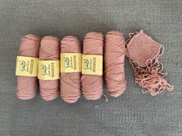 Wolle/Yarn, rosa, 5 Knäuel + Strickmuster für DIY-Herbst!