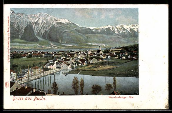 Ansichtskarten: AK Buchs, Panoramaansicht mit Werdenberger See – Gebraucht aus Berlin von bartko-reher