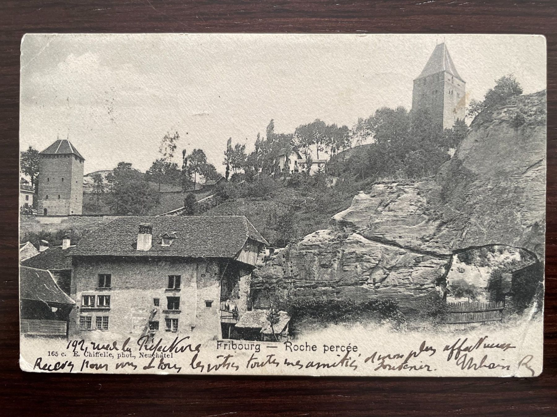 Ansichtskarten: FRIBOURG Roche percée, 1903 – Gebraucht aus Wald ZH von TLILEF