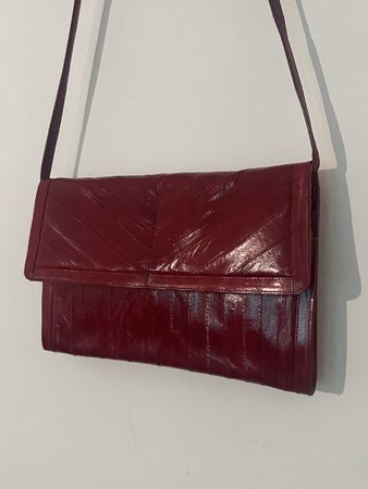 coole Vintage Ledertasche in Bordeauxrot👜❤️