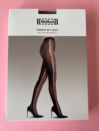 Wolford Strumpfhose Romance Net Tights, Gr. L  Farbe Schwarz