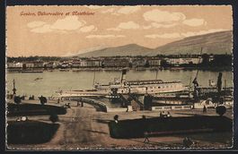 AK Genève, Débarcadère et Montblanc