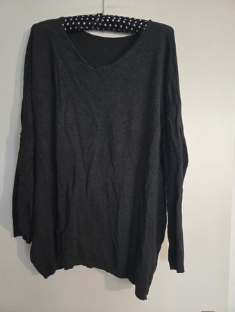 Chicorée Shirt, Oversize, Grau, Herbst-Look, L/XL, Top!