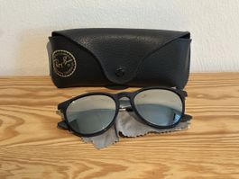 Ray-Ban Sonnenbrille schwarz verspiegelt mit Etui