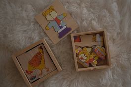 2x holzspielzeug puzzle atelier fischer / eichhorn