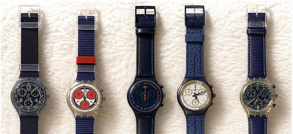 Orologi: Swatch Chrono Blau Set 5 Uhren – Usato da Uster venduto da barkingarky01 1