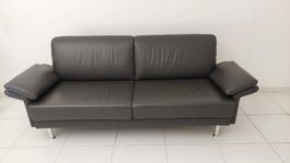Ledersofa 3-Sitzer, anthrazit, guter Zustand