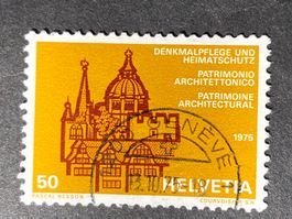 Schweiz 1975 Denkmalschutz 50 Vollstempel GENÈVE 1 13.10.75