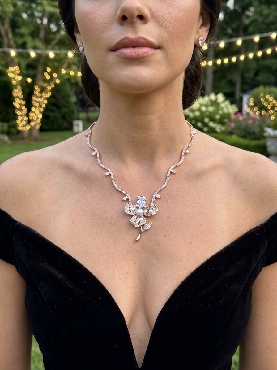 Colliers: Collier et Broche Fleur Couture – Neuf avec emballage d'origine à St-Maurice par Sandrinette123 4
