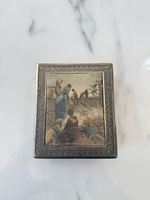 Boîte à bijoux vintage forme LIVRE métal & velours 