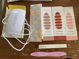 Maniko UV Gel Strips und Lampe Konvolut neu