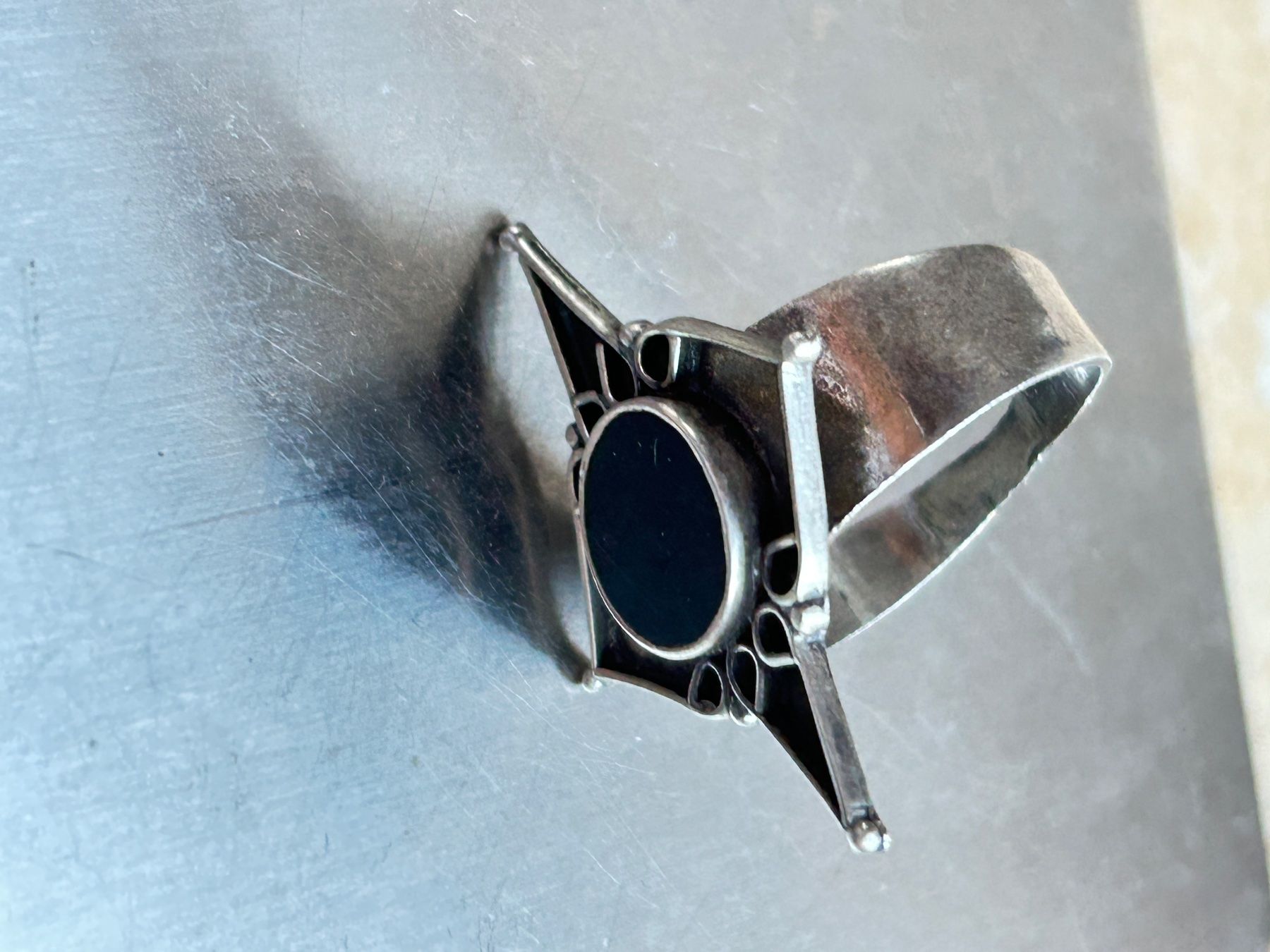 Ringe: Vintage Silberring mit Onyx-Stein, Grösse 59 – Gebraucht aus Basel von bellespirit 8