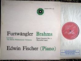 Furtwängler Brahms Edwin Fischer Piano Kult UK LP GEWASCHEN