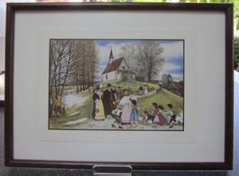 Bild "Appenzeller Bauernmalerei" Druck im Holzrahmen h. Glas
