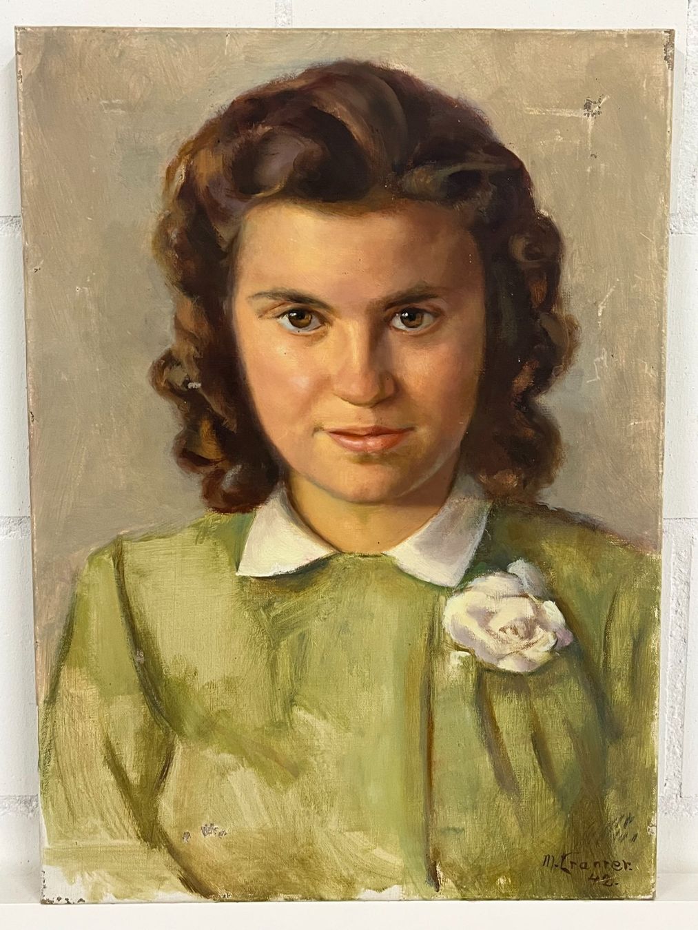 Dipinti: MAX CRAMER (1882–1960) Ölgemälde "Junge Dame" – Usato da Basel venduto da Kaffee_und_Kunst 1