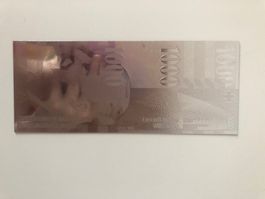 versilberte 1'000 CH Franken Note