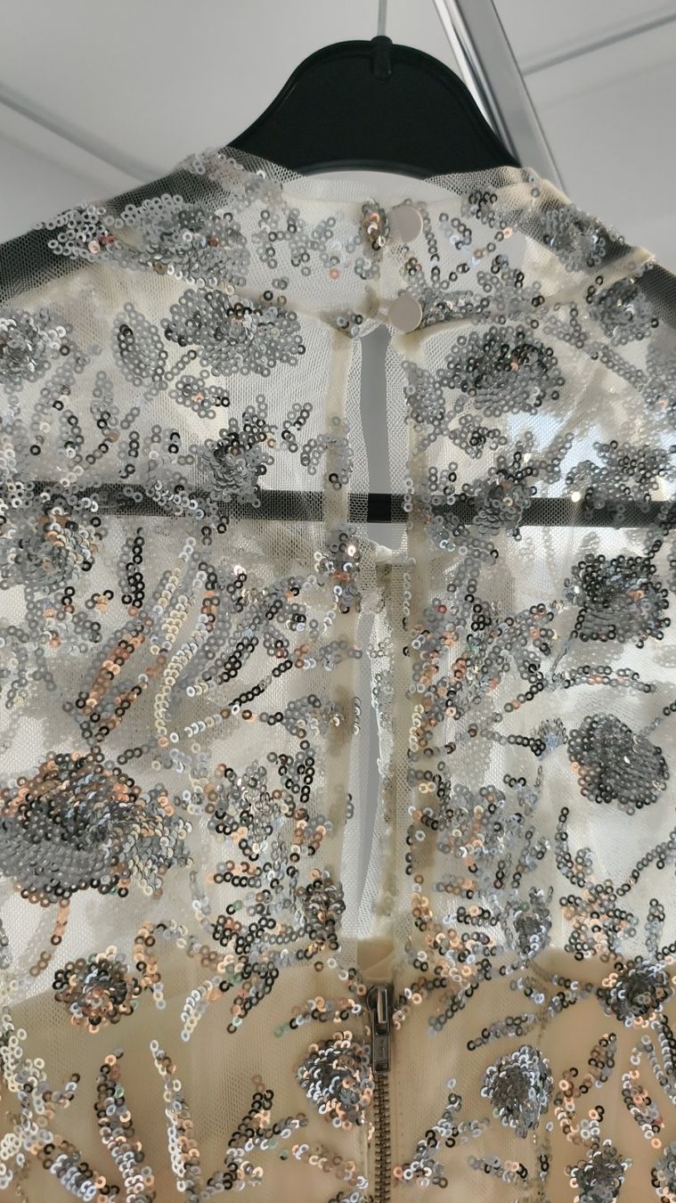 Self-Portrait Vestiti: Self Portrait Sequin Dress,silver champagne, wedding – Nuovo e nell'imballaggio originale da Erlenbach ZH venduto da rem_p5dd 8