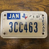 🇺🇸 U.S. Motorradnummer, Texas 3CC463 - (18x10cm)