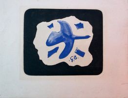 EAU-FORTE ORIGINALE DE GEORGE BRAQUE "OISEAU BLEU" 1958