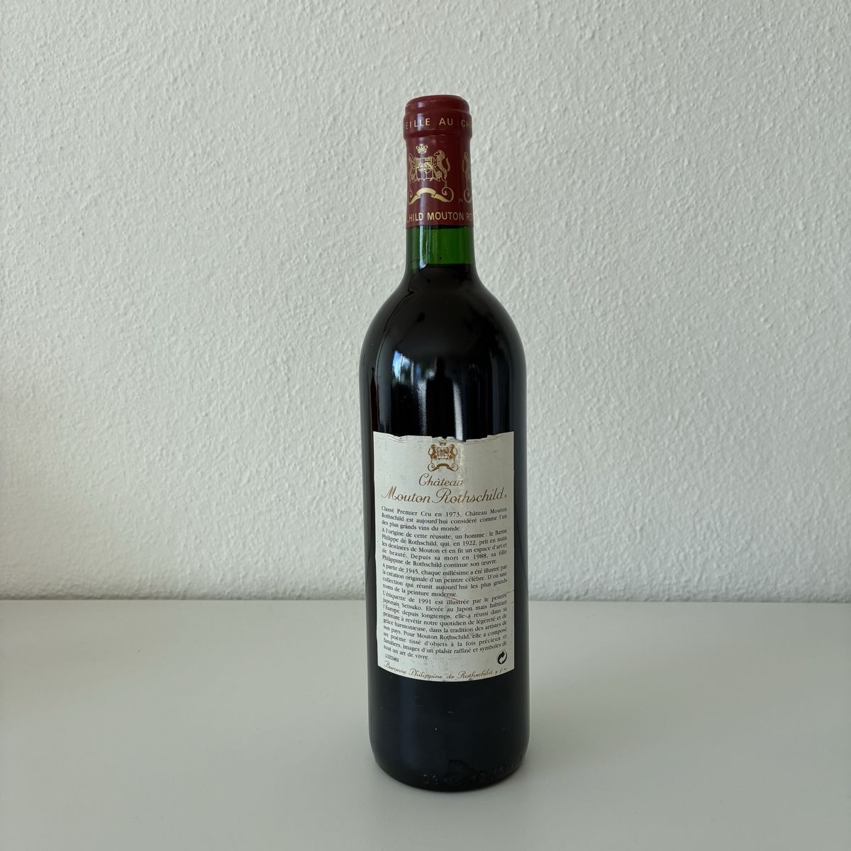 Mouton Rothschild Vino: CHÂTEAU MOUTON ROTHSCHILD 1991 – Usato da Zug venduto da CEBKA 1