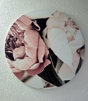 Tableau rond – Fleurs roses / Pivoines – 70 cm