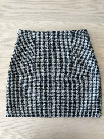 H&M Houndstooth Tweed Minirock Gr. 34