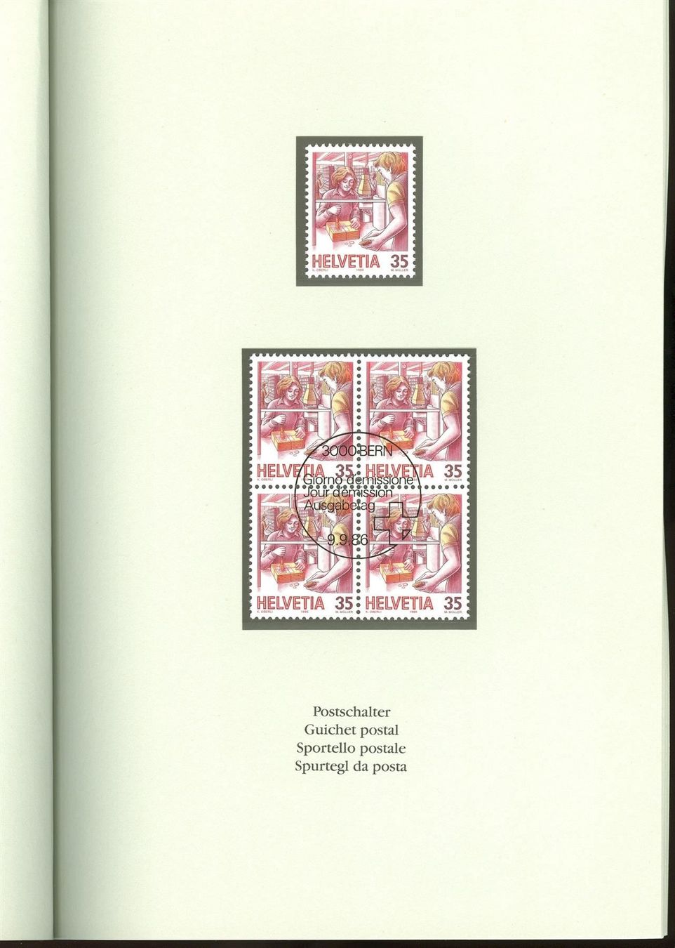 Alle Briefmarken: 1986/87_PTT Heft "Postbeförderung"; EM **/VB ET "3000 Bern" – Neu (gemäss Beschreibung) aus Thun von Nissan 4