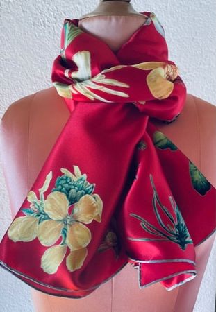 Foulard En Soie Vintage Charles JOURDAN-Paris - Multicolore, Style Rétro Chic