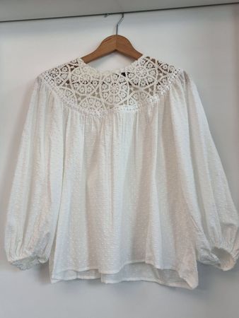Boho Bluse 3/4 Arm creme-weiss, Gr. 1/34-36, Maje