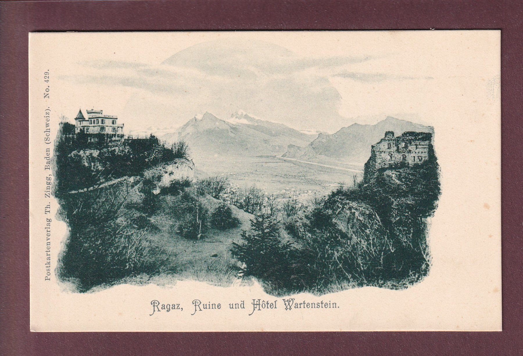 Ansichtskarten: RAGAZ - Ruine und Hotel Wartenstein – Gebraucht aus Pully von nicecards
