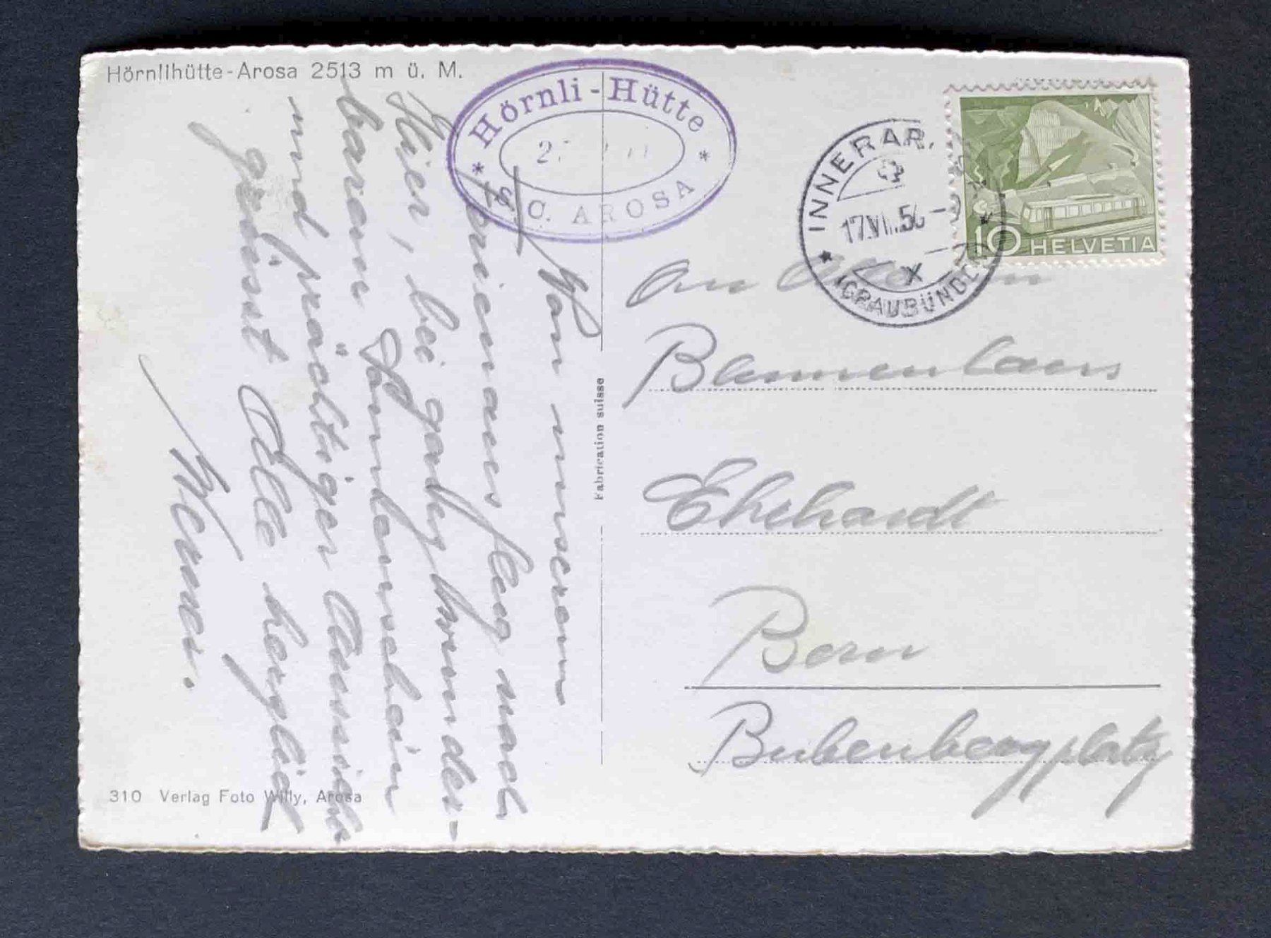 Cartoline postali: AK Hörnlihütte Arosa – Usato da Goldau venduto da artelier1 1