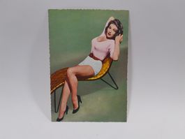 60er Jahre Vintage Pin up Postkarte / Ansichtskarte