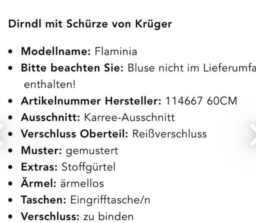 Krüger Robes: Krüger Dirndl Gr. 44 mit Schürze – D'occasion à Sargans par PinaBausch 1