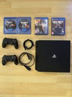 PS4 Pro 1 Tb + 2 manettes + 4 jeux (call of duty) + cables