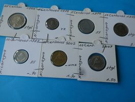 Nicaragua, Konvolut alte Münzen 1964-2007  meist unzirk.