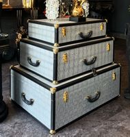 3er Designer Kofferset / Deko-Truhen – Vintage Luxus Stil