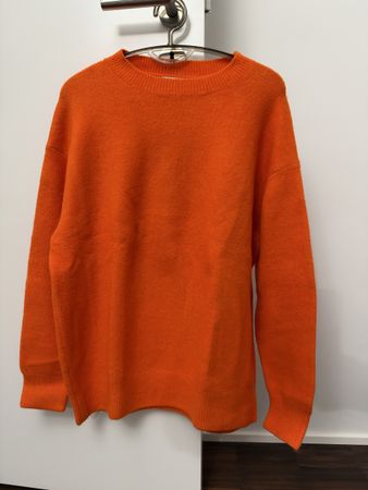 Bright Orange Oversized Knit Sweater – Size S