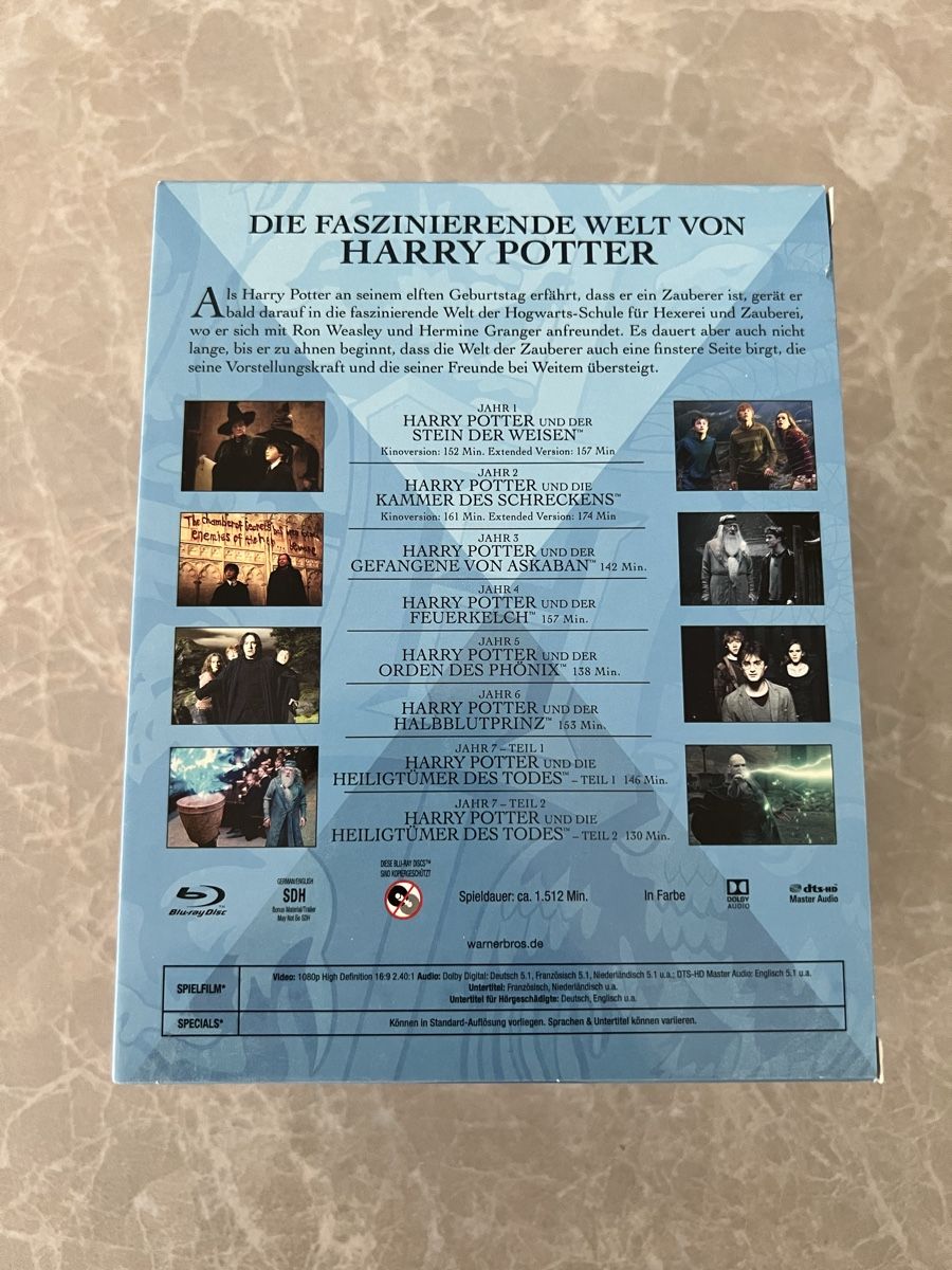 Tutti i DVDs: Harry Potter Complete Collection 8 Filme Blu-ray – Usato da Sempach Station venduto da Lembo92 1