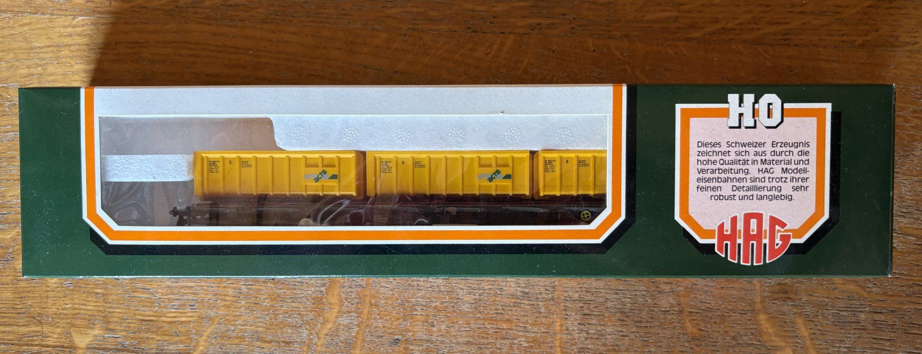 Hag Modellini di ferrovie: HAG 381 SBB Abrollcontainerwagen Rs-x – Usato da Volketswil venduto da zwitsch33 5