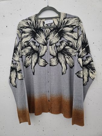 Stefan Green Cardigan, floral print, Size T38