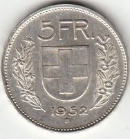 5 Franken 1952 vz+ *RAR*