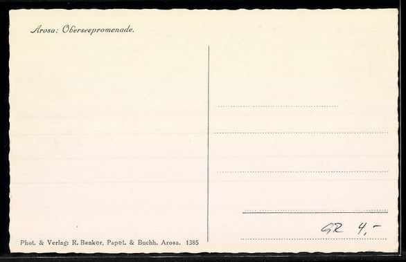 Cartoline postali: AK Arosa, Oberseepromenade – Usato da Berlin venduto da bartko-reher 1