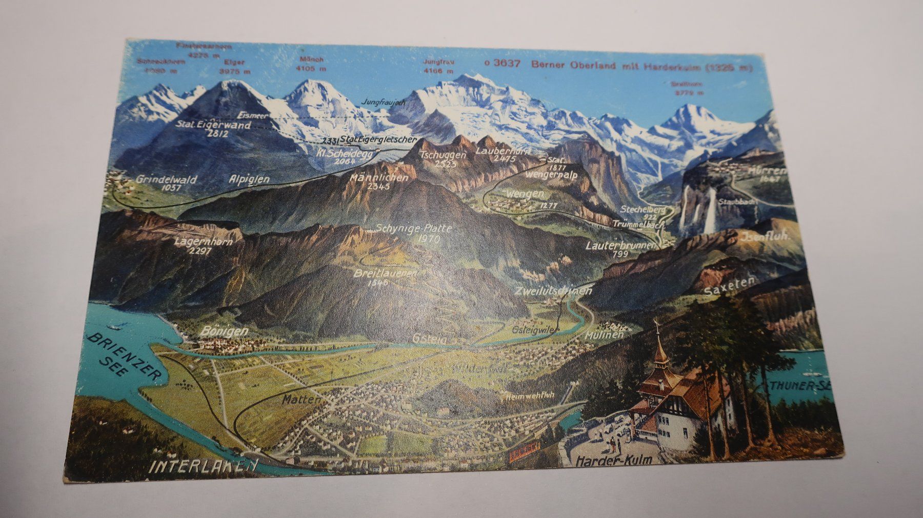 Ansichtskarten: Berner Oberland Harderkulm Interlaken Panorama – Gebraucht aus Cormoret von Pascalll2001 1