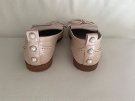 MUST HAVE - edler ZARA Damenschuh mit Perlen, beige, 39