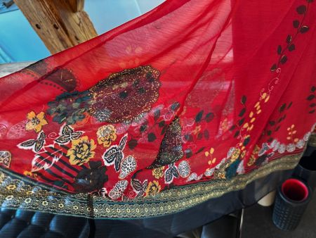 Sommerkleid, Spanish Look, Unterwäsche in rot,  festlich,